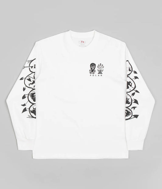 POLAR SKATE CO. - SPIRAL LONGSLEEVE T-SHIRT - WHITE